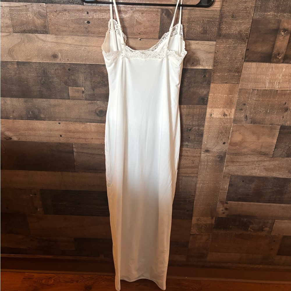 Skims Marble Lace Trim Slip Dress - Picture 3 of 4